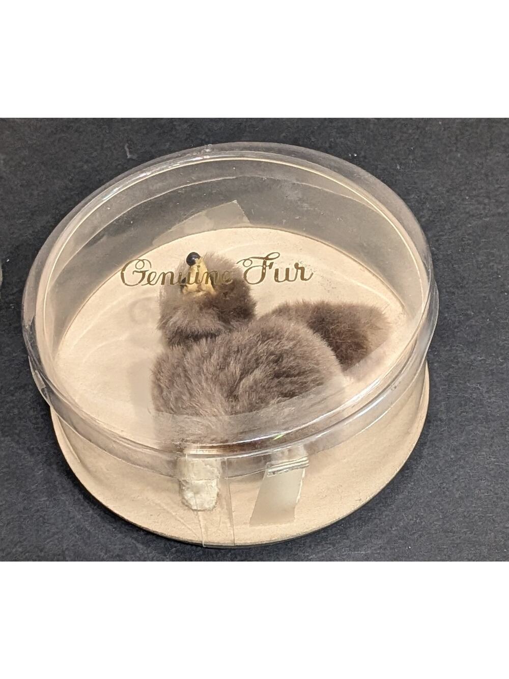 Vintage Genuine Mink Fur Poodle Brooch PIN Retro Chic MCM Novelty